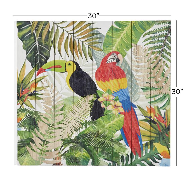 GREEN WOOD ECLECTIC TOUCAN WALL ART