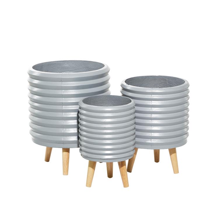 GRAY MAGNESIUM OXIDE CONTEMPORARY PLANTER