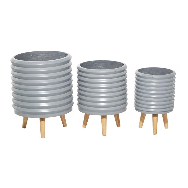 GRAY MAGNESIUM OXIDE CONTEMPORARY PLANTER