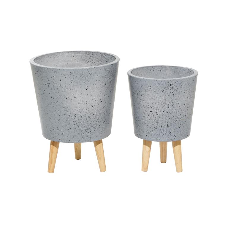 GREY MGO CONTEMPORARY PLANTER