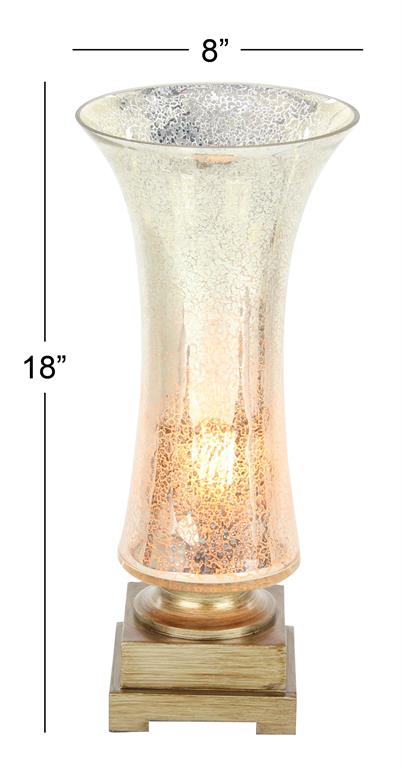 GOLD GLASS ACCENT LAMP UPLIGHT,
