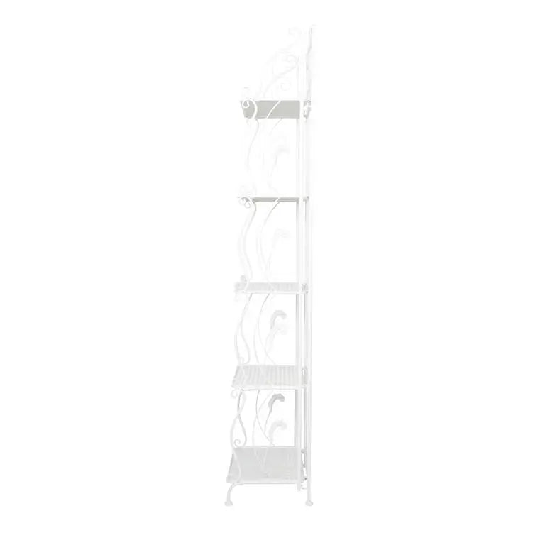 White Metal French country Bakers Rack