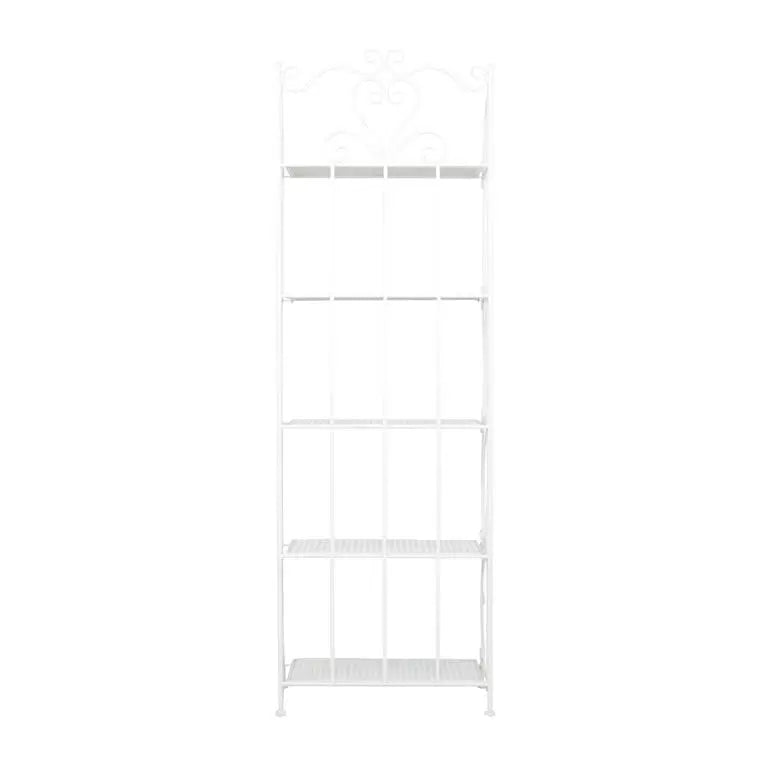 White Metal French country Bakers Rack