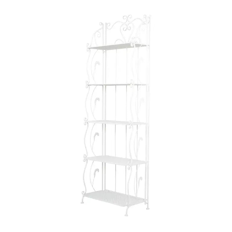White Metal French country Bakers Rack
