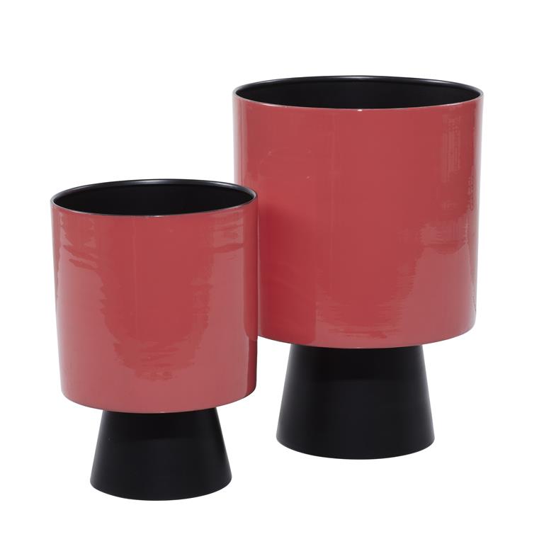 RED METAL MODERN PLANTER