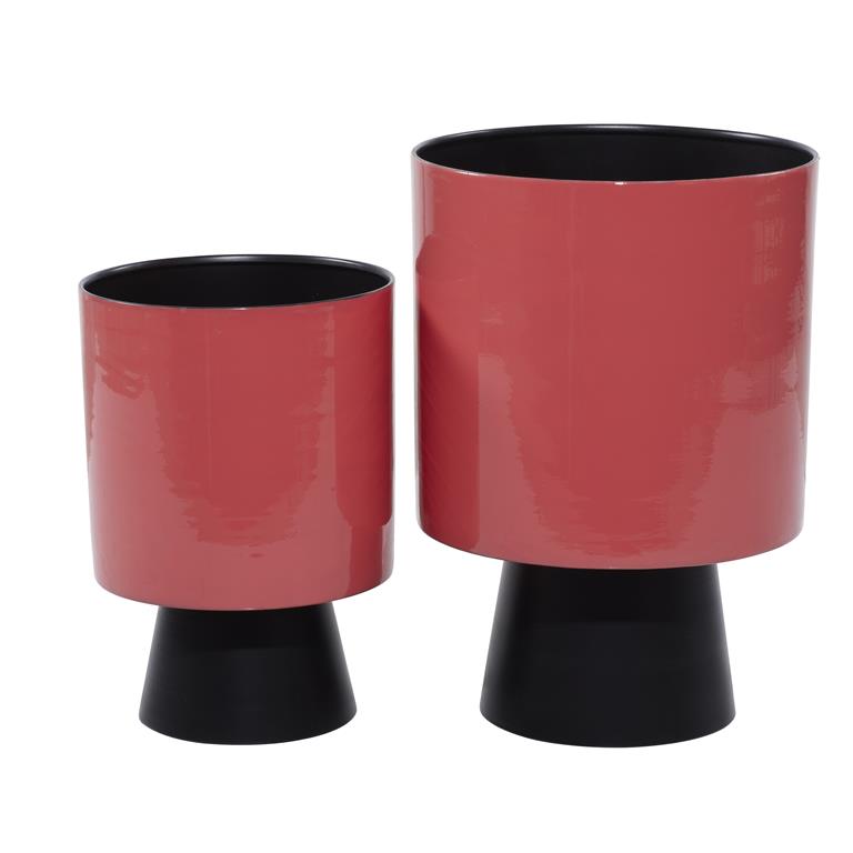 RED METAL MODERN PLANTER