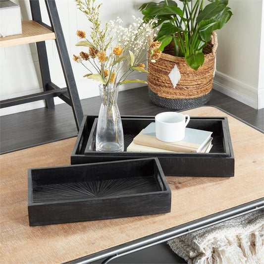 BLACK WOOD TRAY
