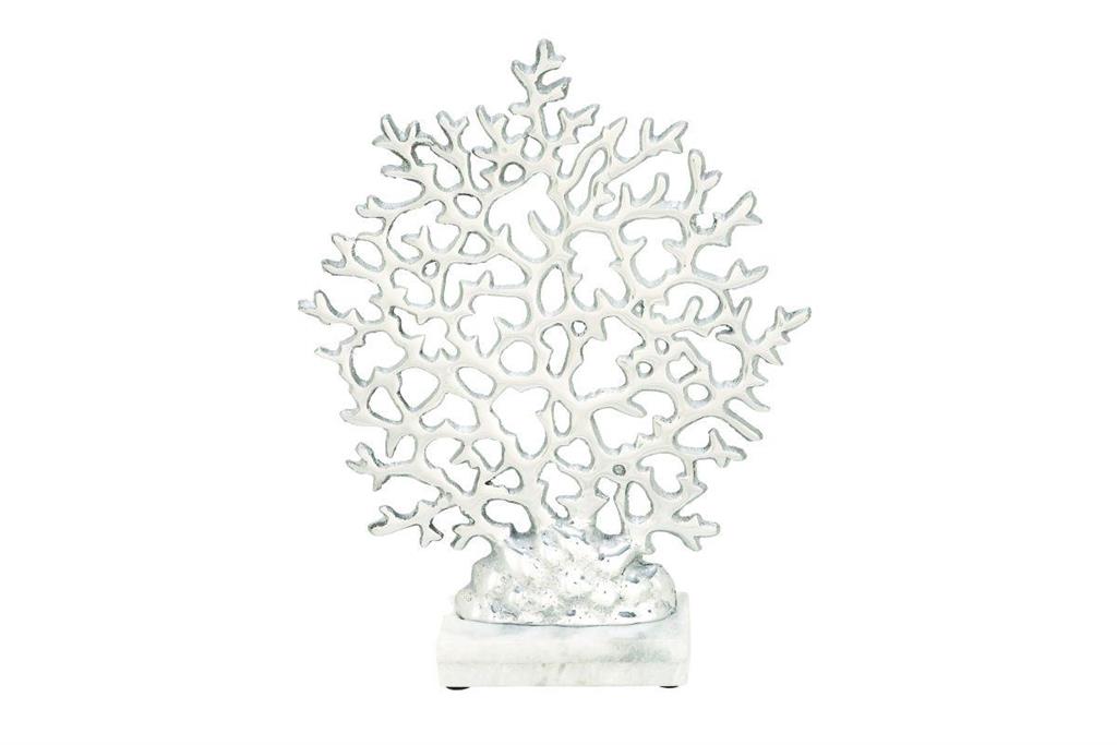 SILVER MARBLE CORAL SCULPTURE,