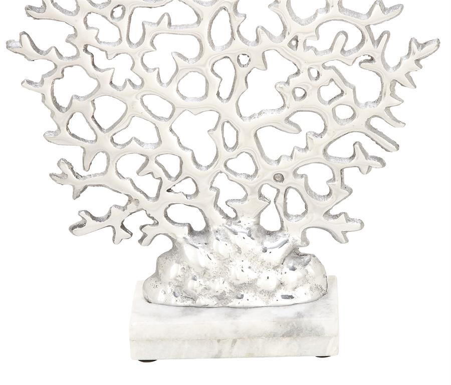 SILVER MARBLE CORAL SCULPTURE,