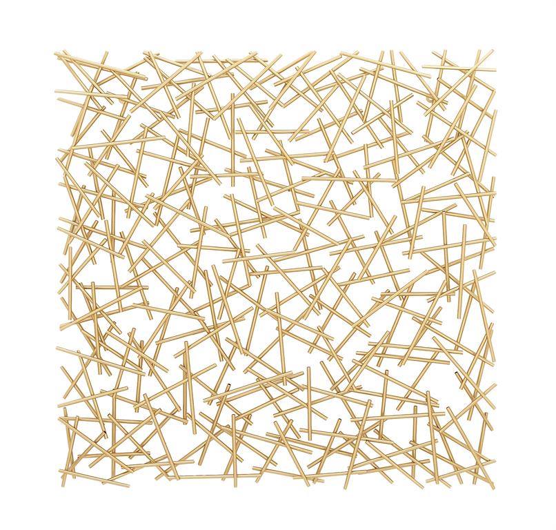 GOLD METAL GEOMETRIC OVERLAPPING LINES WALL DECOR