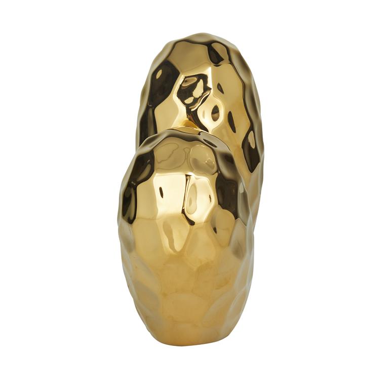 GOLD PORCELAIN HEART SCULPTURE