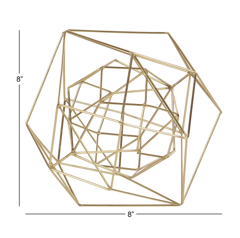 COSMOLIVING BY COSMOPOLITAN GOLD METAL GEOMETRIC SCULPTURE,