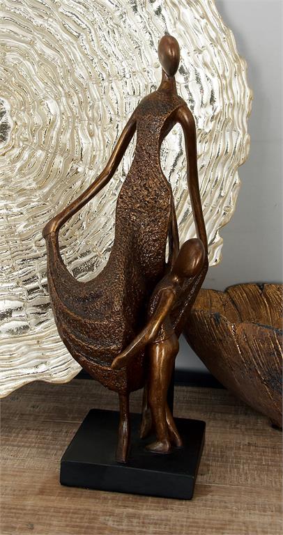 BRONZE POLYSTONE FAMILY SCULPTURE