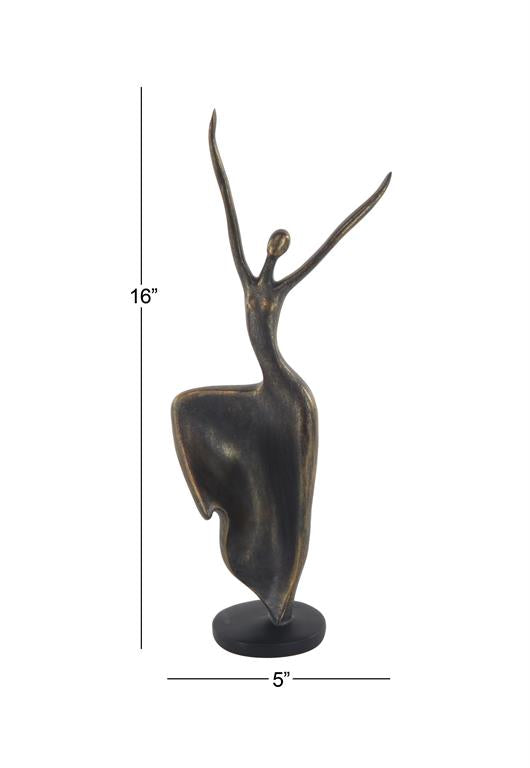 BRASS POLYSTONE DANCER SCULPTURE