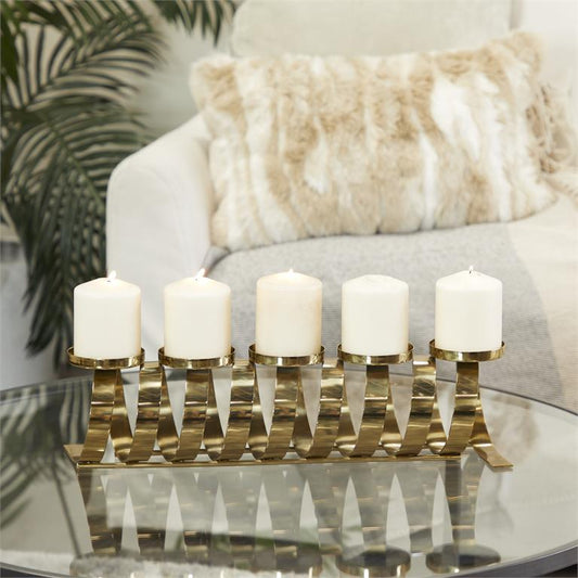 GOLD STAINLESS STEEL CANDLE HOLDER