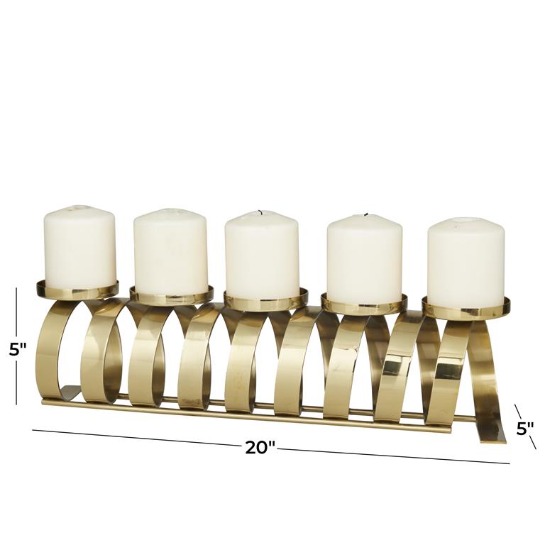 GOLD STAINLESS STEEL CANDLE HOLDER