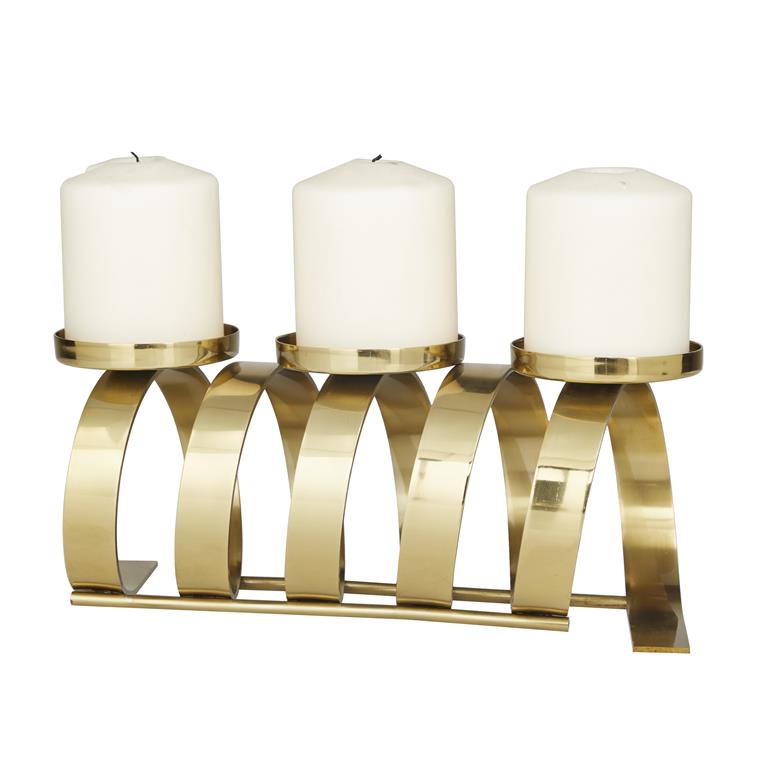 GOLD STAINLESS STEEL CANDLE HOLDER