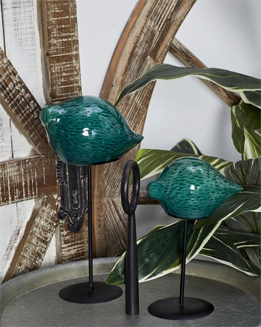 GREEN STONEWARE CONTEMPORARY SCULPTURE