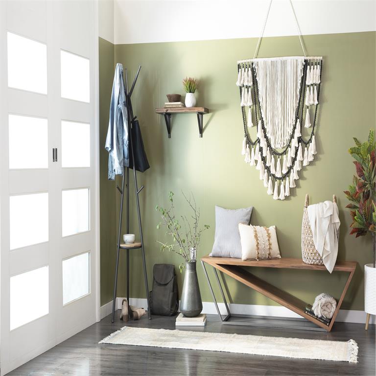 BROWN BANANA LEAF HANDMADE STRING DETAIL STORAGE BASKET WITH HANDLES