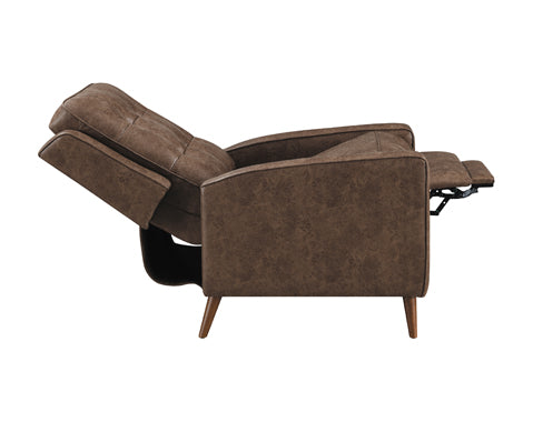 Upholstered Tufted Push Back Recliner Brown