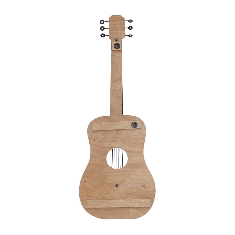 BROWN WOOD GUITAR WALL DECOR