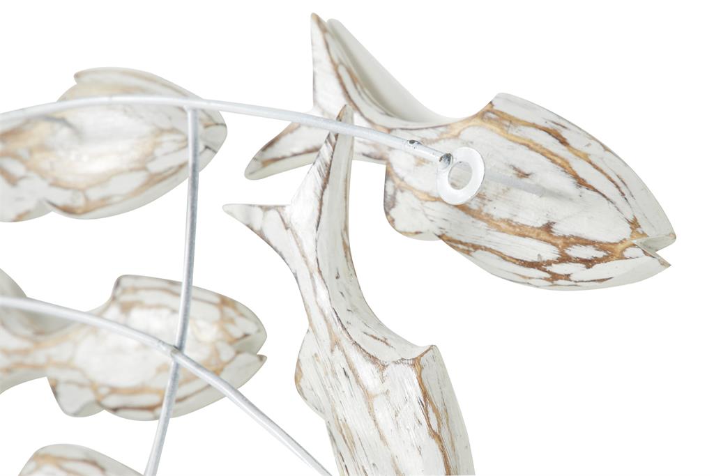 WHITE WOOD FISH HANDMADE WALL DECOR