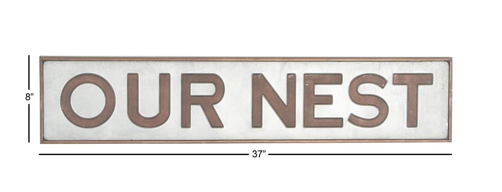 GREY METAL FARMHOUSE SIGN WALL DECOR