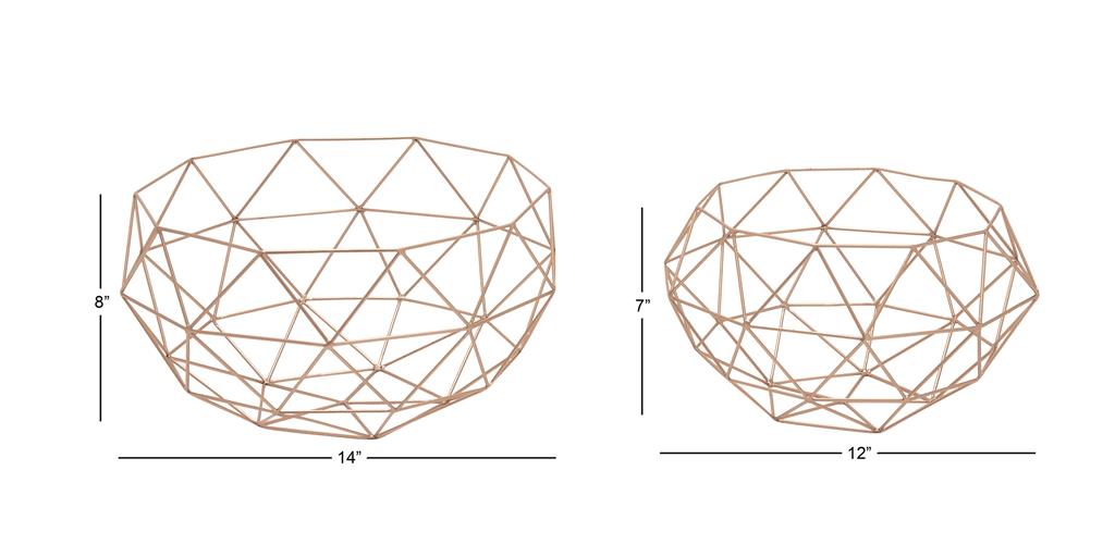 GOLD METAL GEOMETRIC WIRE TRAY