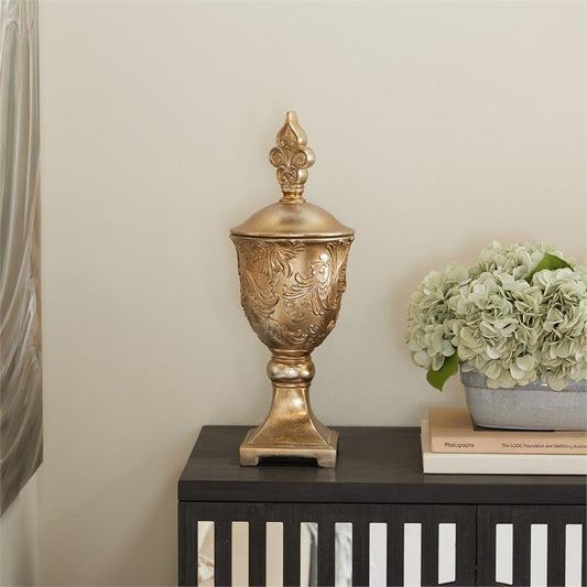 GOLD POLYSTONE DECORATIVE JARS