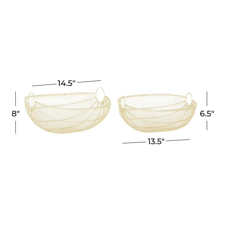 GOLD METAL WIRE DECORATIVE BOWL,