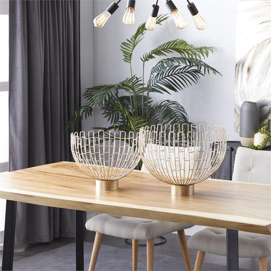 GOLD METAL CONTEMPORARY DECORATIVE BOWLS