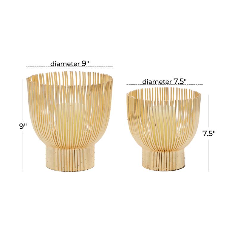 COSMOLIVING BY COSMOPOLITAN GOLD METAL TEALIGHT CANDLE LANTERN