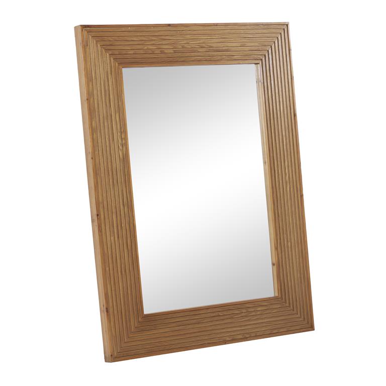 BROWN WOOD TRADITIONAL WALL MIRROR,