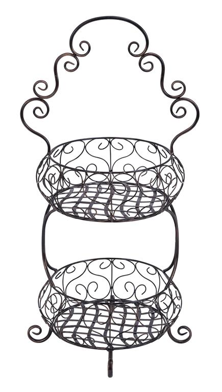 BLACK IRON FARMHOUSE 2 TIER TRAY STAND