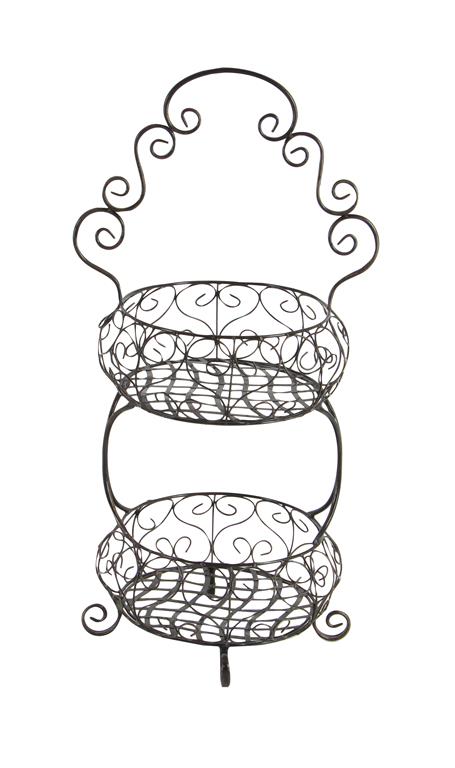 BLACK IRON FARMHOUSE 2 TIER TRAY STAND