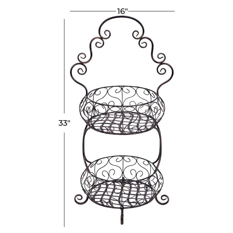 BLACK IRON FARMHOUSE 2 TIER TRAY STAND