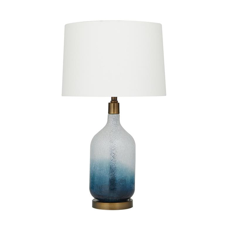 BLUE GLASS TABLE LAMP,
