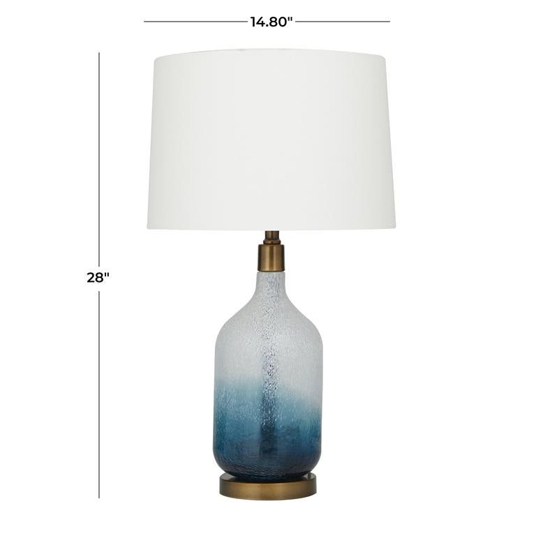 BLUE GLASS TABLE LAMP,