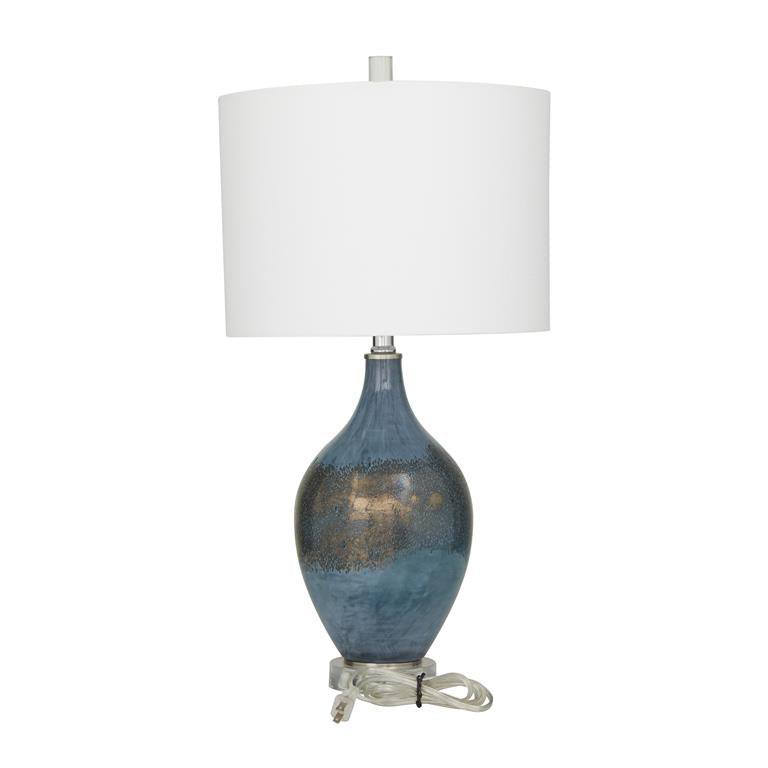 BLUE GLASS TABLE LAMP