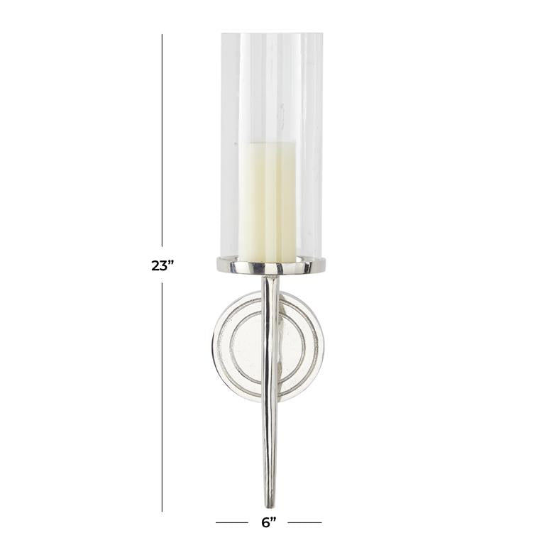 SILVER ALUMINUM WALL SCONCE