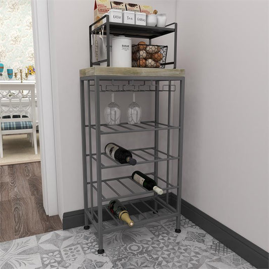 GREY METAL CONTEMPORARY STANDING WINE RACK