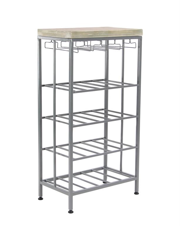 GREY METAL CONTEMPORARY STANDING WINE RACK