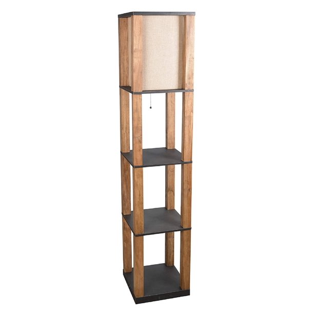 Wooden Shelf Floor Lamp