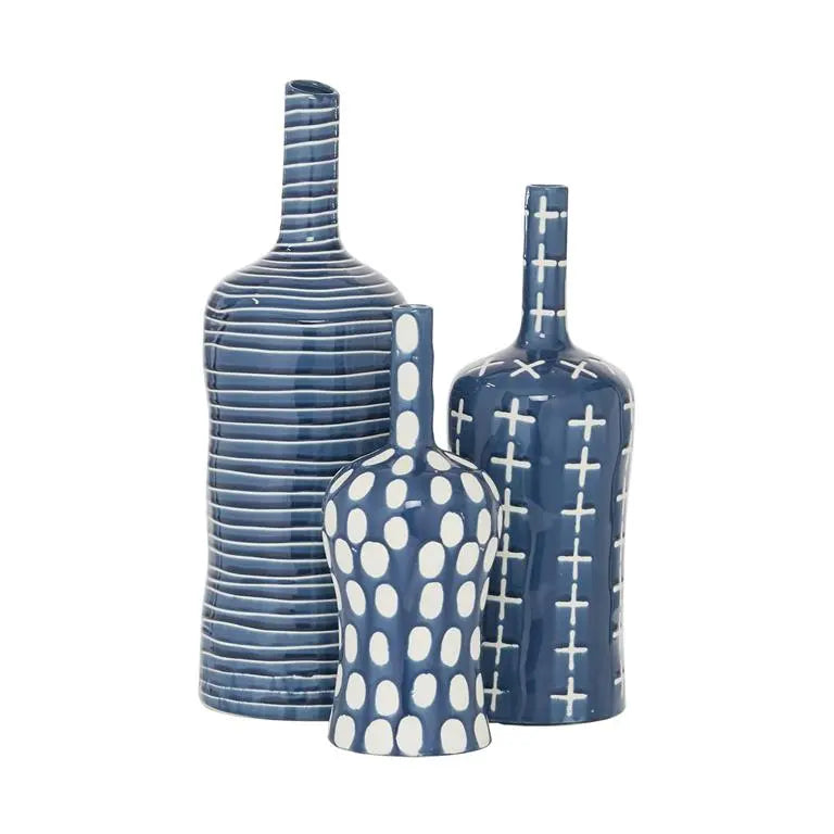 Blue Ceramic Contemporary Vase