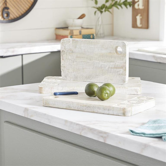 BROWN WOOD FLORAL INTRICATELY CARVED CUTTING BOARD