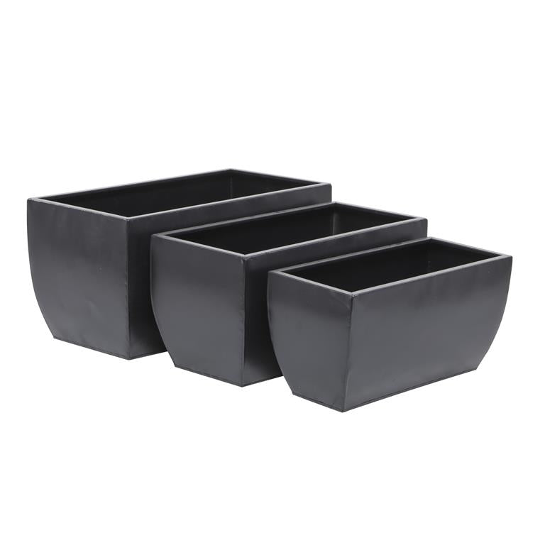 COSMOPOLITAN BLACK METAL INDOOR OUTDOOR PLANTER