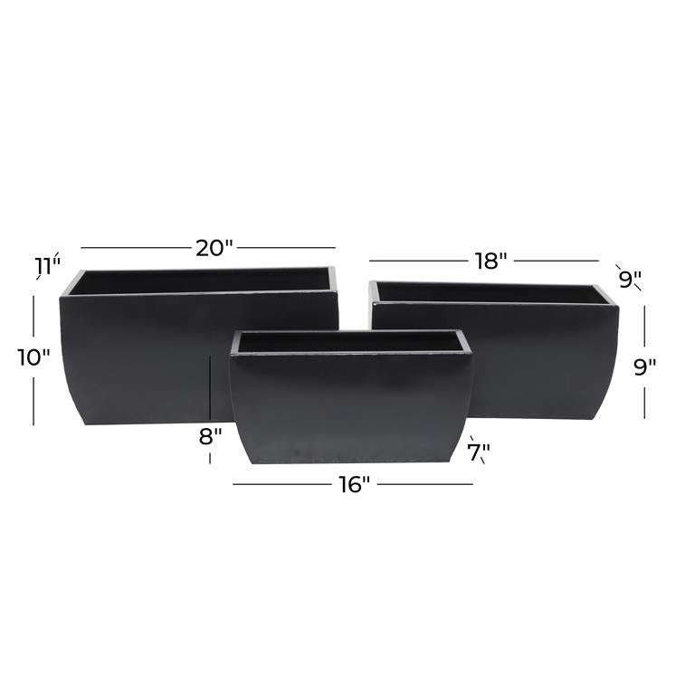 COSMOPOLITAN BLACK METAL INDOOR OUTDOOR PLANTER