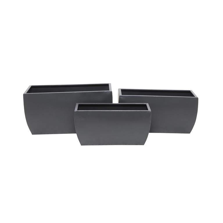 COSMOLIVING BY COSMOPOLITAN GRAY METAL INDOOR OUTDOOR PLANTER