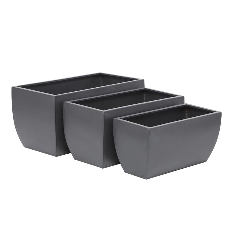 COSMOLIVING BY COSMOPOLITAN GRAY METAL INDOOR OUTDOOR PLANTER