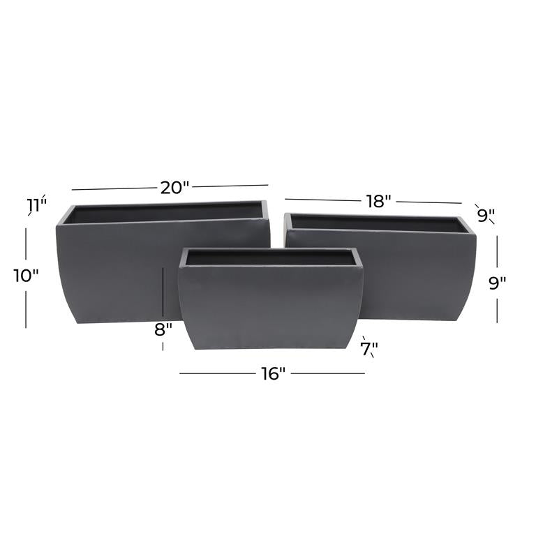 COSMOLIVING BY COSMOPOLITAN GRAY METAL INDOOR OUTDOOR PLANTER